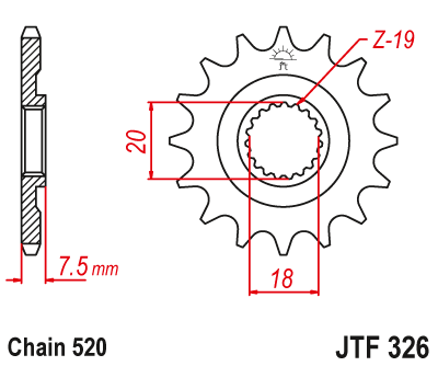 JT SPROCKETS gear wheel JTF326.13 (34013jt)
